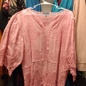 Democracy Pink Lace Blouse
